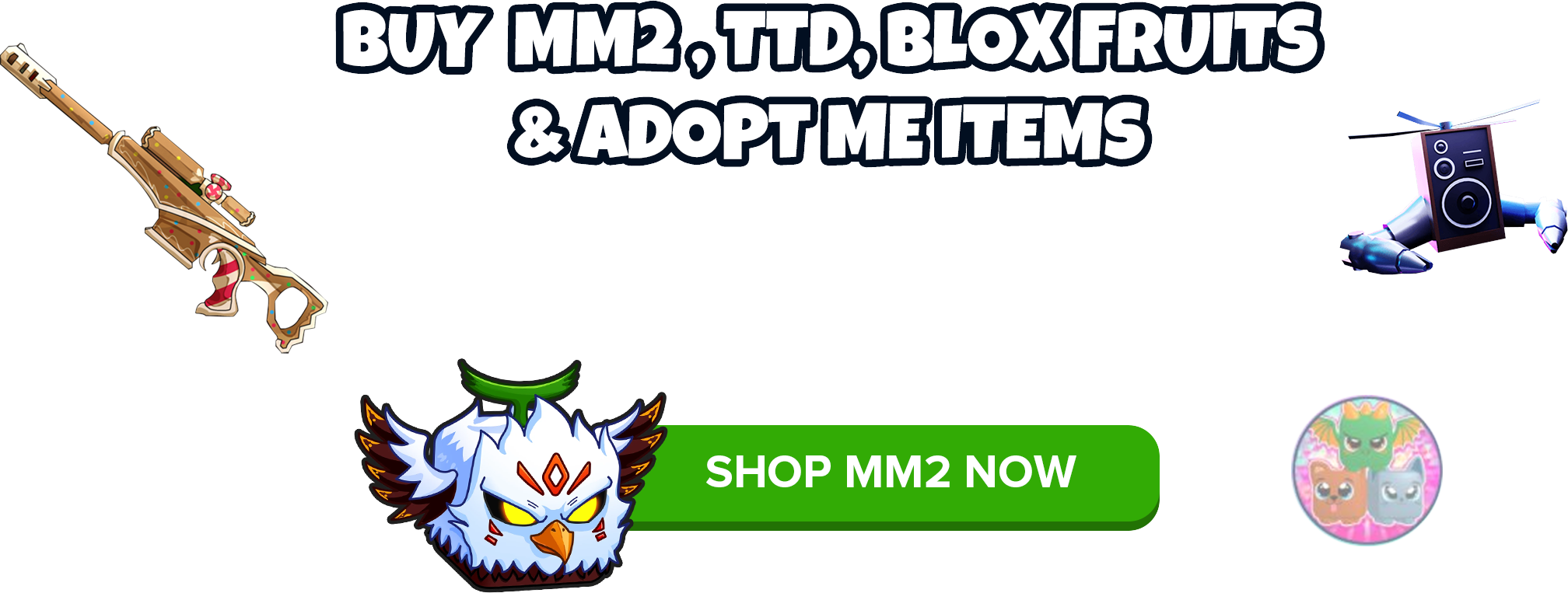 MM2EASY is the fastest, cheapest, and safest shop for MM2, TTD, Adopt me and blade ball items, with instant delivery Our 5-10 min you receive your items securely and swiftly!